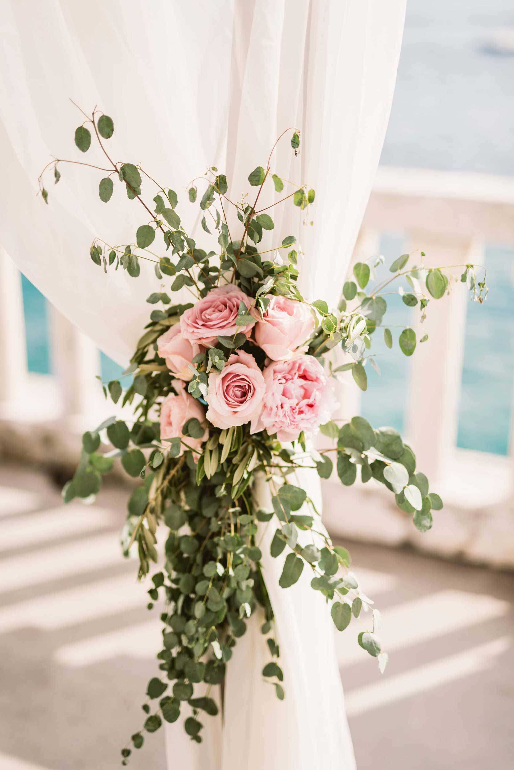 Detailaufnahme des Brautstrausses bei einer Hochzeit in Mallorca